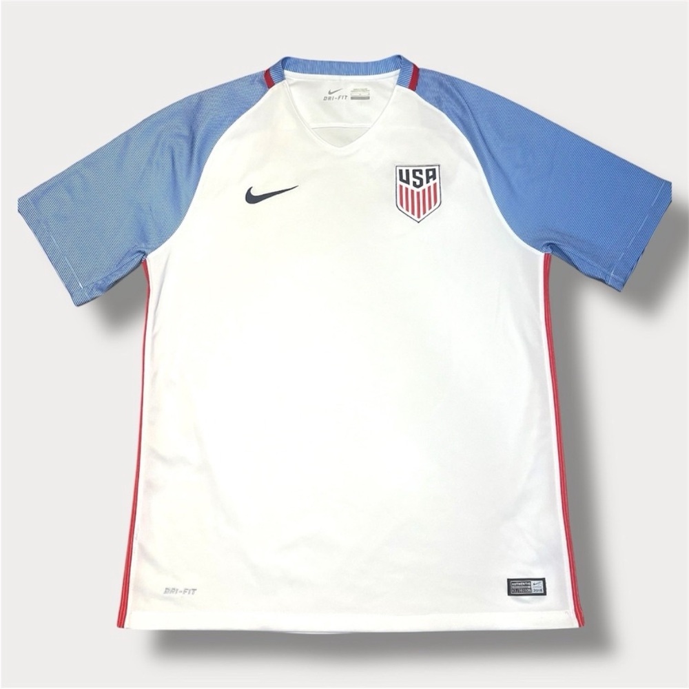 Nike Dri Fit Mens USA Soccer Jersey 2016 - White and Light Blue Size Medium